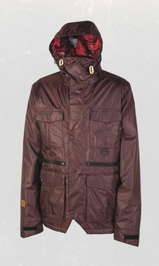 L1 Sham Insulated Snowboard Jacket Mens XL Opium with Powder Skirt New Burgandy