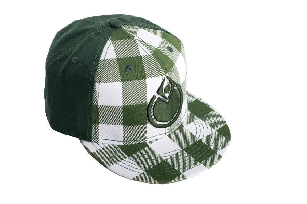 Nomis Simon Fitted Hat Baseball Cap Size 7 1/2 Green with Green and White Plaid