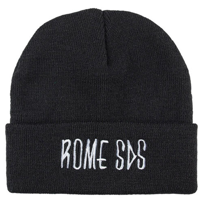 Rome SDS Skelter Acrylic Fine Knit Fold Beanie, Black One Size Fits Most New