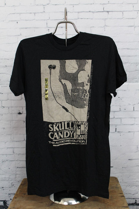 Skullcandy Sklack Flag T-Shirt Short Sleeve Men's Slim Fit Medium Black w/ Gray