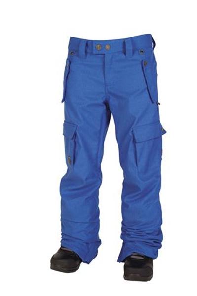 L1TA Sloan Cargo Style Snowboard Pants Women's Large Blue Herringbone