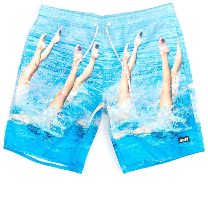 Neff Synchronized Hot Tub Shorts Men's Medium Blue