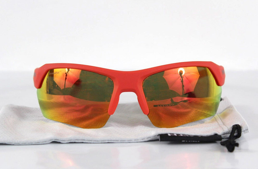 Smith Tempo Max Sunglasses Matte Rise Frame, Chromapop Sun Red Mirror +Bonus New
