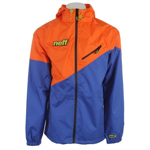 Neff Throwback Poncho Tech Shred Jacket, Men's Large, Orange / Royal Blue
