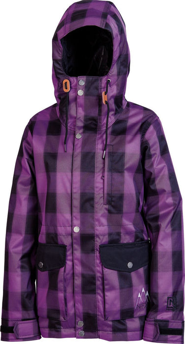 Nitro Unknown Snowboard Jacket, Women's Size Small, Purple Plaid / Black