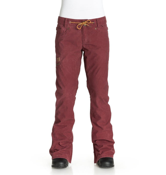 DC Viva Snowboard Shell Pants, Women's Medium, Syrah (Distressed Red) New