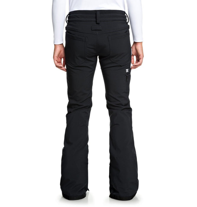 DC Viva Bonded Softshell Snowboard Pants Womens XL Black 5-Pocket Jean Style New