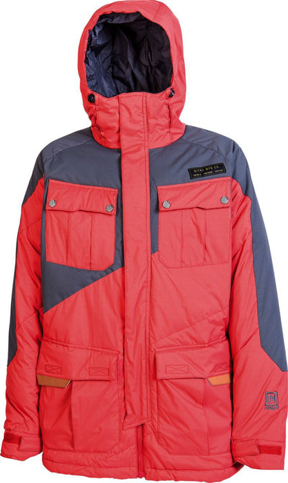 Nitro Wasteland Insulated Snowboard Jacket, Men's Large, Red / Flint Grey