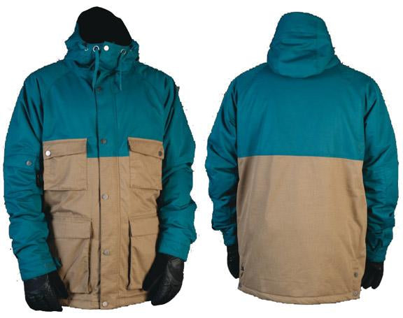Nitro Wasteland Snowboard Jacket, Men's Size Large, Marine Blue / Bark Brown